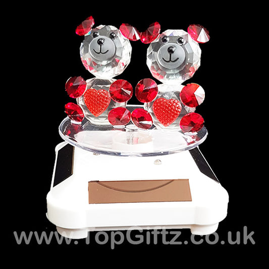 Crystal Clear Teddy Bears Solar/Battery Ornament Turning Base - TopGiftz