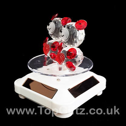 Crystal Clear Teddy Bears Solar/Battery Ornament Turning Base - TopGiftz