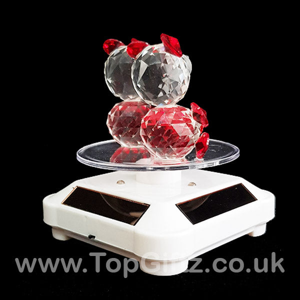 Crystal Clear Teddy Bears Solar/Battery Ornament Turning Base - TopGiftz
