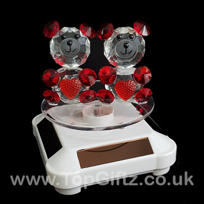 Crystal Clear Teddy Bears Solar/Battery Ornament Turning Base - TopGiftz