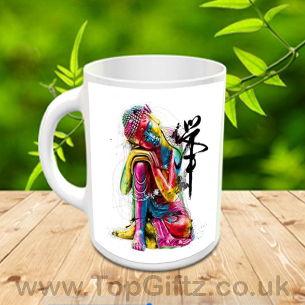 Abstract Thai Buddha Art Ceramic Mug In Resting Position - TopGiftz