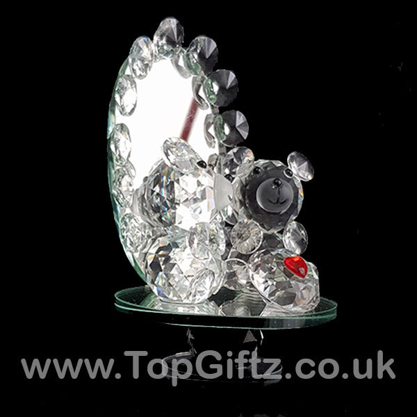 Crystal Clear Teddy Bears Ornament Diamante Love Heart - TopGiftz
