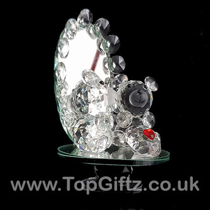 Crystal Clear Teddy Bears Ornament Diamante Love Heart - TopGiftz