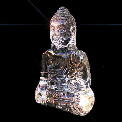 Thai Buddha Clear Crystal Sitting Down Meditating Medium Size - 7.6cm - TopGiftz
