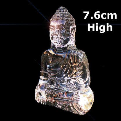 Thai Buddha Clear Crystal Sitting Down Meditating Medium Size - 7.6cm - TopGiftz