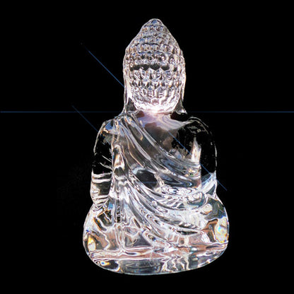 Large Thai Buddha Clear Crystal Sitting Down Meditating - 12cm - TopGiftz