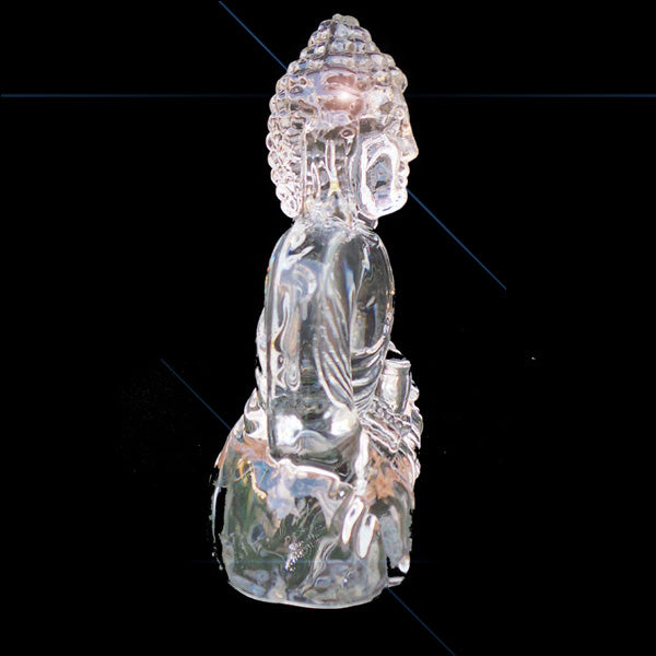 Large Thai Buddha Clear Crystal Sitting Down Meditating - 12cm - TopGiftz