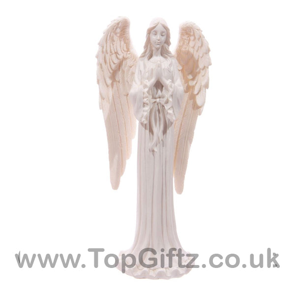 White Angel Standing Figurine Praying Indoor & Outdoor 20cm - TopGiftz