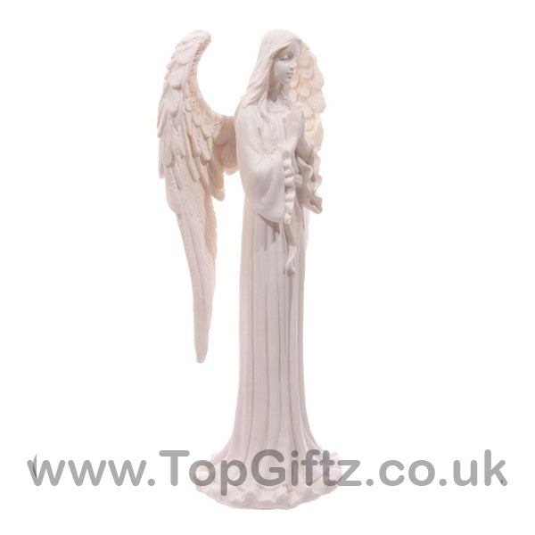 White Angel Standing Figurine Praying Indoor & Outdoor 20cm - TopGiftz