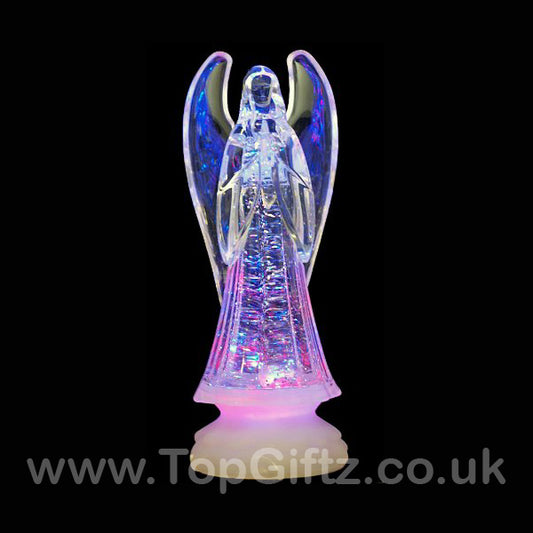 Colour Changing LED Christmas Angel Light Up Ornament Crystal Effect - TopGiftz