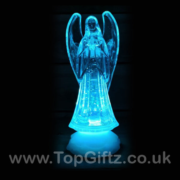 Colour Changing LED Christmas Angel Light Up Ornament Crystal Effect - TopGiftz