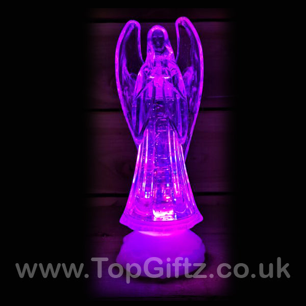 Colour Changing LED Christmas Angel Light Up Ornament Crystal Effect - TopGiftz