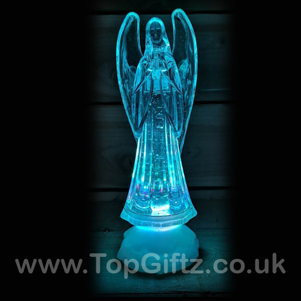 Colour Changing LED Christmas Angel Light Up Ornament Crystal Effect - TopGiftz