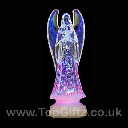 Colour Changing LED Christmas Angel Light Up Ornament Crystal Effect - TopGiftz