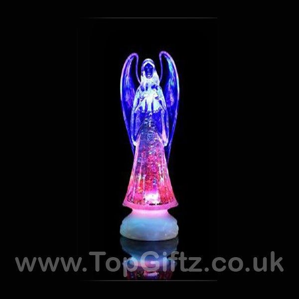 Colour Changing LED Christmas Angel Light Up Ornament Crystal Effect - TopGiftz