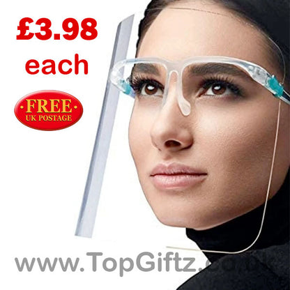 Plastic Adjustable Transparent Full Face Protective Shield - TopGiftz
